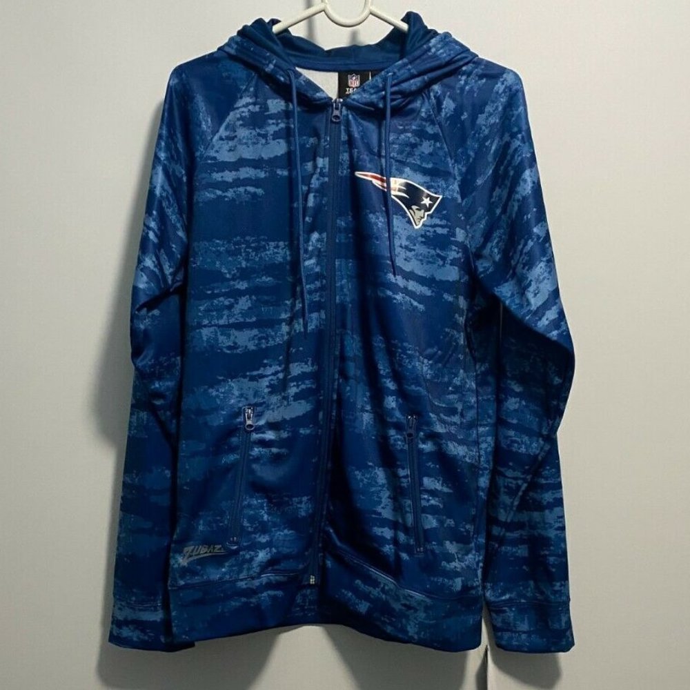 Zubaz NFL New England Patriots Tonal Full‎ Zip Hoodie Size M